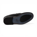 Mocassino MYKONOS in Vitello Nero con Suola in Cuoio Cucita Blake Uomo