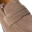 Mocassino NIZZA in Camoscio Taupe con Suola in Gomma Uomo