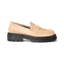 Mocassino OCTAVIA in Camoscio Taupe con Suola Roccia Donna