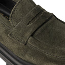 Mocassino OCTAVIA in Camoscio Verde con Suola Roccia Donna