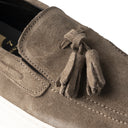 Mocassino OMERO Camoscio Taupe con Suola AR Bianca Uomo