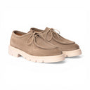 Polacchine PORTOFINO in Camoscio Taupe con Suola Light Panna Uomo