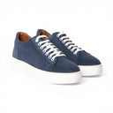 Sneaker POSITANO in Camoscio Jeans con Suola "AR" Bianca Uomo