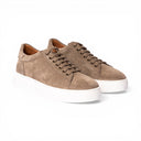 Sneaker POSITANO in Camoscio Taupe con Suola "AR" Bianca Uomo