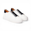 Sneaker POSITANO in Vitello Bianco con Riporto Blu con Suola AR Bianca Uomo