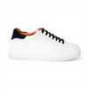 Sneaker POSITANO in Vitello Bianco con Riporto Blu con Suola AR Bianca Uomo