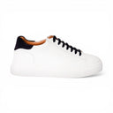 Sneaker POSITANO in Vitello Bianco con Riporto Blu con Suola AR Bianca Uomo