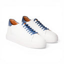 Sneaker POSITANO in Vitello Bianco con Riporto Jeans con Suola AR Bianca Uomo