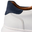 Sneaker POSITANO in Vitello Bianco con Riporto Jeans con Suola AR Bianca Uomo