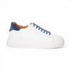 Sneaker POSITANO in Vitello Bianco con Riporto Jeans con Suola AR Bianca Uomo