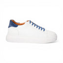 Sneaker POSITANO in Vitello Bianco con Riporto Jeans con Suola AR Bianca Uomo