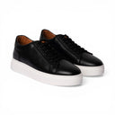 Sneaker POSITANO in Vitello Nero con Suola AR Bianca Uomo
