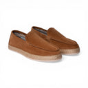 Mocassino SANTORINI in Camoscio Cuoio con Suola in Corda Intrecciata Uomo