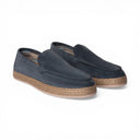 Mocassino SANTORINI in Camoscio Jeans con Suola in Corda Intrecciata Uomo