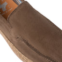 Mocassino SANTORINI in Camoscio Taupe con Suola in Corda Intrecciata Uomo