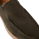 Mocassino SANTORINI in Camoscio Verde con Suola in Corda Intrecciata Uomo