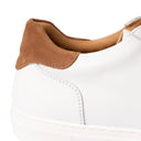Sneaker SORRENTO in Pelle di Vitello Bianca con Riporto Cuoio e Suola "FI" Bianca Uomo
