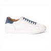 Sneaker SORRENTO in Pelle di Vitello Bianca con Riporto Jeans e Suola 
