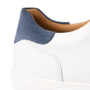 Sneaker SORRENTO in Pelle di Vitello Bianca con Riporto Jeans e Suola "FI" Bianca Uomo