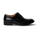 Scarpa Oxford ST.TROPEZ in Abrasivato Nero con Suola in Cuoio Cucita Blake Uomo