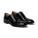 Scarpa Oxford ST.TROPEZ in Abrasivato Nero con Suola in Cuoio Cucita Blake Uomo