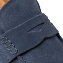 Mocassino TAORMINA in Camoscio Jeans con Suola "FI" Bianca Uomo