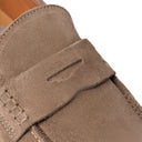 Mocassino TAORMINA in Camoscio Taupe con Suola "FI" Bianca Uomo