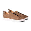 Sneakers TARQUINIO in Nabuk Beige con Suola "BA" Bianca Uomo