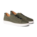 Sneakers TARQUINIO in Nabuk Verde con Suola "BA" Bianca Uomo