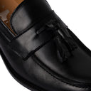 Mocassino TENERIFE in Vitello Nero con Nappine e Suola in Cuoio Cucita Blake Uomo