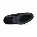 Mocassino TENERIFE in Vitello Nero con Nappine e Suola in Cuoio Cucita Blake Uomo