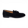 Mocassino VALENCIA in Camoscio Blu con Nappine e Suola in Cuoio Cucita Blake Uomo