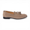 Mocassino VALENCIA in Camoscio Taupe con Nappine e Suola in Cuoio Cucita Blake Uomo