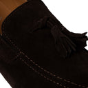 Mocassino VALENCIA in Camoscio Testa di Moro con Nappine e Suola in Cuoio Cucita Blake Uomo