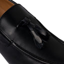 Mocassino VALENCIA in Vitello Blu con Nappine e Suola in Cuoio Cucita Blake Uomo