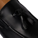 Mocassino VALENCIA in Vitello Nero con Nappine e Suola in Cuoio Cucita Blake Uomo