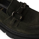 Mocassino VALERIA in Suede Verde con Suola Light Donna