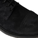 Derby VALERIO Suede Blu con Suola Crep Nera Uomo
