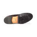 Stivaletto VITALIANO Camoscio Testa di Moro con Suola in Cuoio con Mezza Piantina Uomo