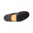 Stivaletto VITALIANO Vitello Testa di Moro con Suola in Cuoio con Mezza Piantina Uomo