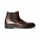 Stivaletto VITALIANO Vitello Testa di Moro con Suola in Cuoio con Mezza Piantina Uomo