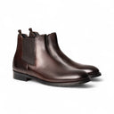 Stivaletto VITALIANO Vitello Testa di Moro con Suola in Cuoio con Mezza Piantina Uomo