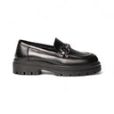 Mocassino VIZIA in Vitello Nero con Suola Roccia Donna