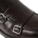 Monk FLAVIO Vitello Testa di Moro con Suola in Cuoio con Mezza Piantina Uomo