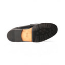 Monk FLAVIO Abrasivato Nero con Suola in Cuoio con Mezza Piantina Uomo