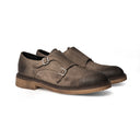 Monk FLAMINIO Suede Taupe con Suola Crep in Taupe Uomo