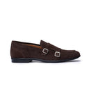 Monk Strap Uomo in Camoscio Marrone