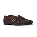 Monk Strap Uomo in Camoscio Marrone