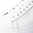 Sneakers Uomo in Vera Pelle Bianca con Suola Platform