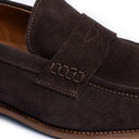 Penny Loafer Uomo in Camoscio Marrone Scuro